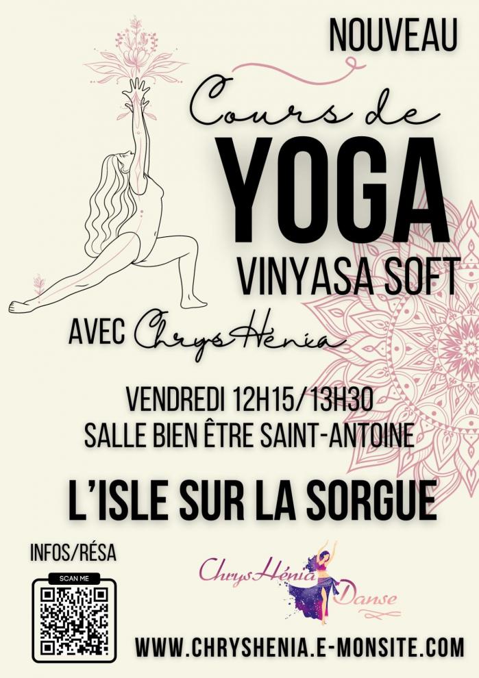 Flyer yoga vinyasa soft l isle sur la sorgue chryshenia danse